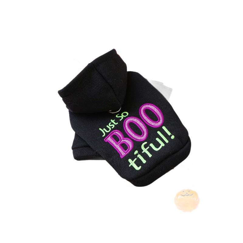 Sudadera de Halloween "BOO" para mascotas.