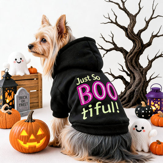 Sudadera de Halloween "BOO" para mascotas.