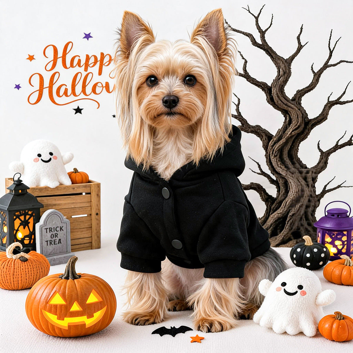 Sudadera de Halloween "BOO" para mascotas.